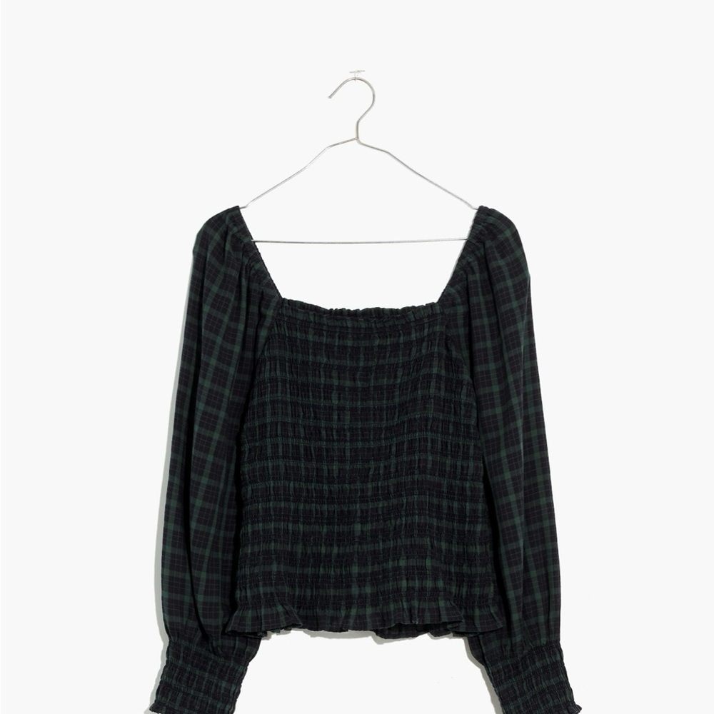 Madewell Plaid Long Sleeve Top